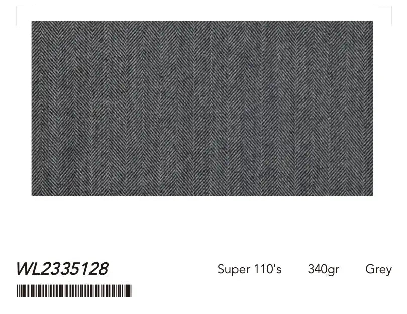 Refined Grey Micro Herringbone Super 110’s Wool Suit – 340g Premium Tailoring