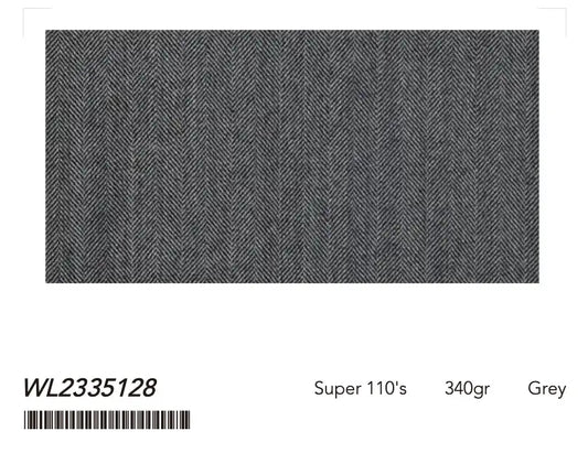 Refined Grey Micro Herringbone Super 110âs Wool Suit â 340g Premium Tailoring