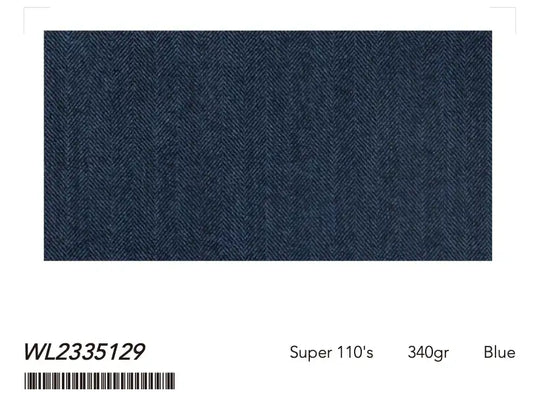 Blue Micro Herringbone Super 110âs Wool Suit â 340g Premium Tailoring