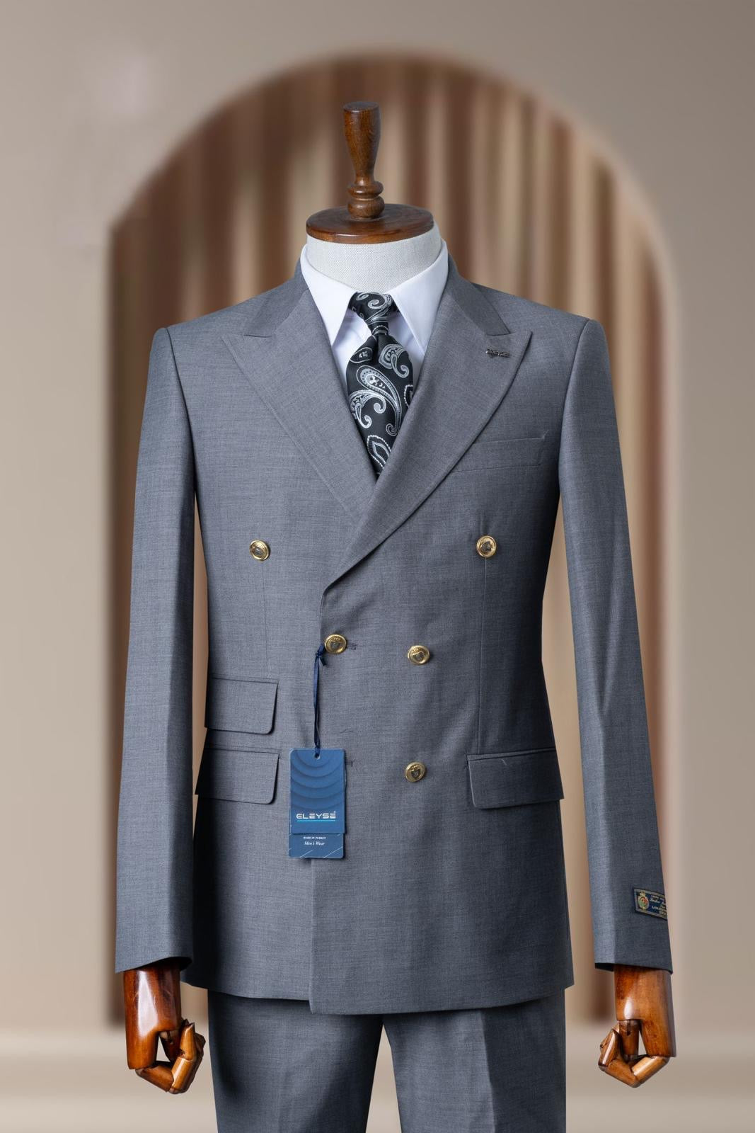 Turkish Double Breasted Suit Wholesale: Authentic 3-Piece Elegance for Discerning Retailers - 6 Suit Pack (Model: AA_Tur_4_363)