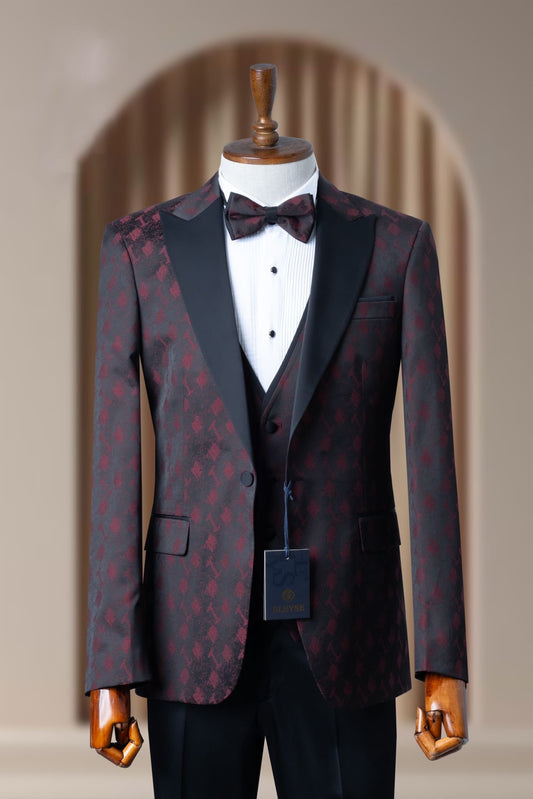 Turkish Wedding Jaquard Suit Wholesale: Authentic 3-Piece Elegance for Discerning Retailers - 6 Suit Pack (Model: AA_Tur_Jak_4_51)