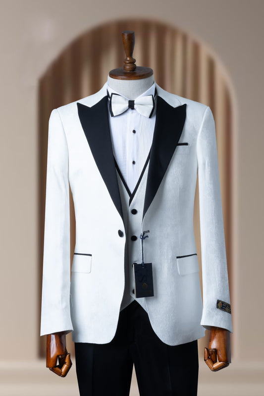 Turkish Wedding Jaquard Suit Wholesale: Authentic 3-Piece Elegance for Discerning Retailers - 6 Suit Pack (Model: AA_Tur_Jak_4_62)