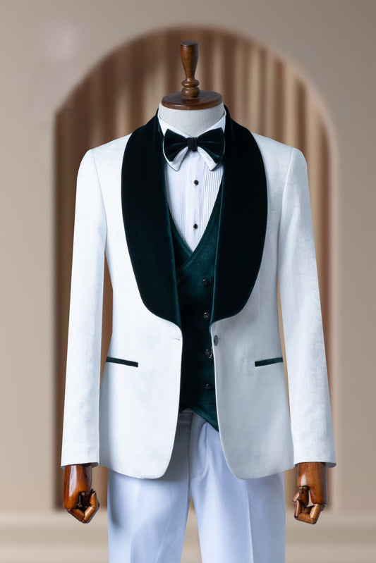 Turkish Wedding Jaquard Suit Wholesale: Authentic 3-Piece Elegance for Discerning Retailers - 6 Suit Pack (Model: AA_Tur_Jak_4_74)