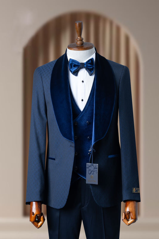 Turkish Wedding Jaquard Suit Wholesale: Authentic 3-Piece Elegance for Discerning Retailers - 6 Suit Pack (Model: AA_Tur_Jak_4_88)