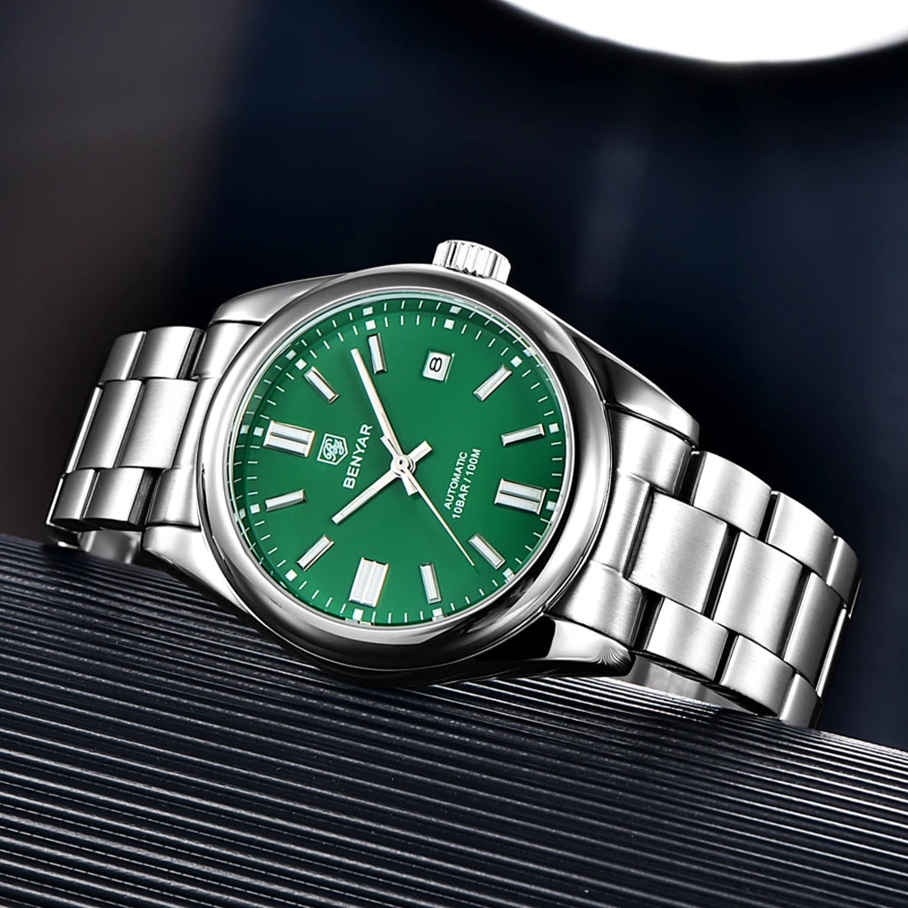 2021 BENYAR Sports Men Mechanical Wristwatches Stainless Steel Automatic Watches Top Brand Luxury 10Bar Waterproof Watch for Men