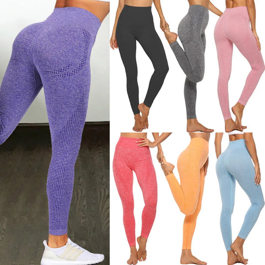 Women's High Waist Elastic Seamless Push Up Leggings - Collection 2 in 15 Trendy Colors