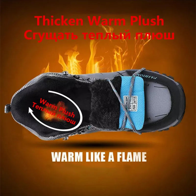 Men's Winter Snow Boots: Waterproof Leather Sneakers for Outdoor Hiking and Work - Super Warm, Available Sizes 39-47, Collection 2 - 8 Colors