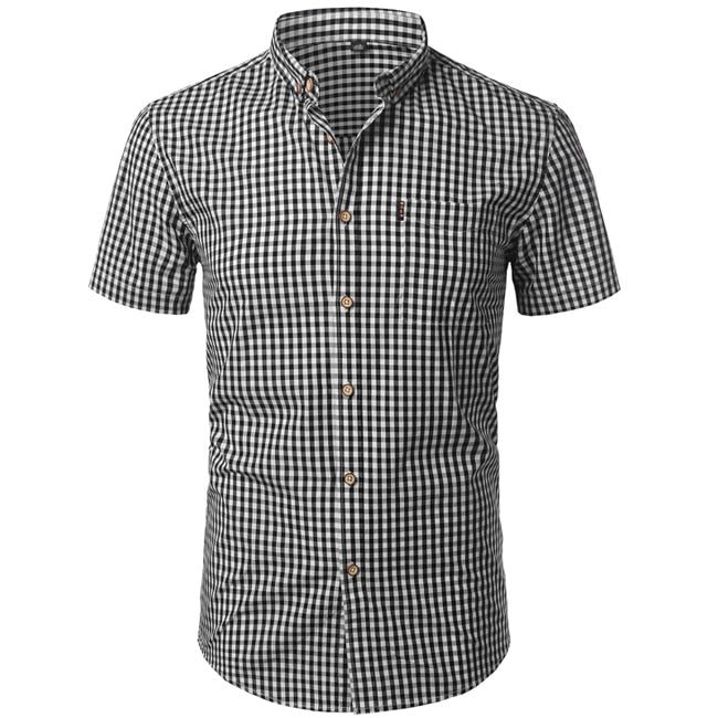 Men's Cotton Casual Dress Shirts Button Down Slim Fit Short Sleeve Shirt (9 Styles)