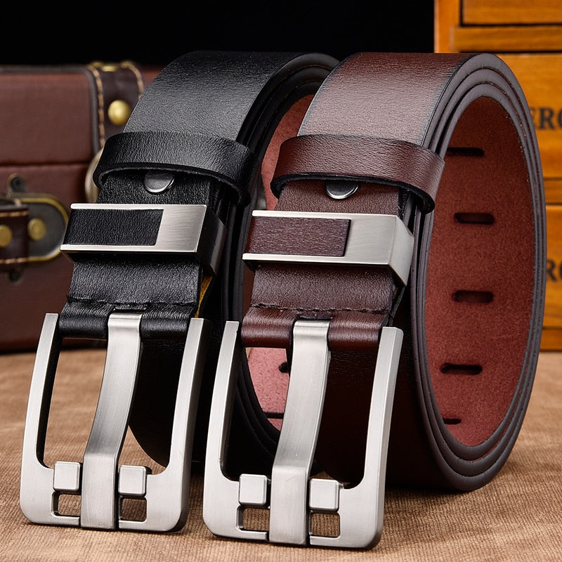 Men's High Quality Genuine Leather Luxury Pin Buckle Fancy Vintage Belt (8 Styles)