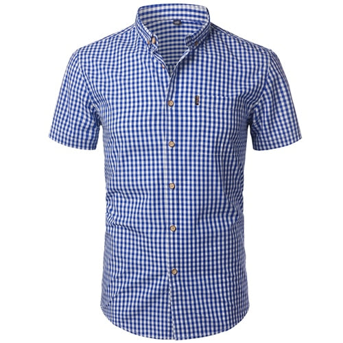 Men's Cotton Casual Dress Shirts Button Down Slim Fit Short Sleeve Shirt (9 Styles)