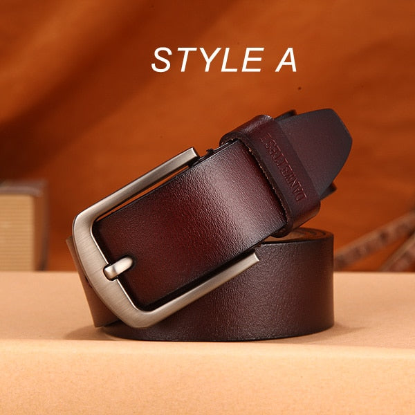 Men's High Quality Genuine Leather Luxury Pin Buckle Fancy Vintage Belt (8 Styles)