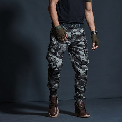 Men's Multi-Pocket Casual Tactical Khaki Camouflage Cargo Pants (6 Colors)