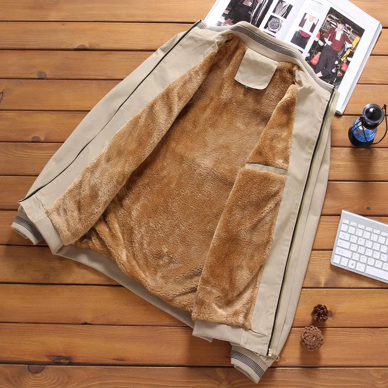 Men's Bomber Fleece Thick Warm Windbreaker Jacket (5 Colors)