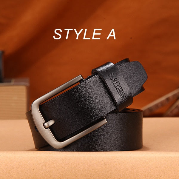 Men's High Quality Genuine Leather Luxury Pin Buckle Fancy Vintage Belt (8 Styles)