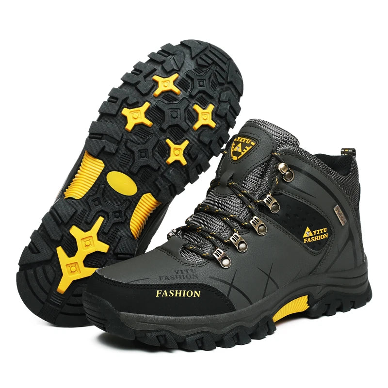 Men's Winter Snow Boots: Waterproof Leather Sneakers for Outdoor Hiking and Work - Super Warm, Available Sizes 39-47, Collection 2 - 8 Colors