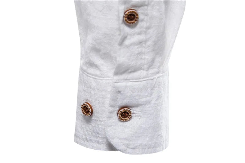 100% Cotton Men's Social Shirt: Solid Color Long Sleeve, High Quality Brand Shirt for Spring, Casual Men's Shirt - 9 Colors