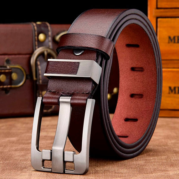 Men's High Quality Genuine Leather Luxury Pin Buckle Fancy Vintage Belt (8 Styles)