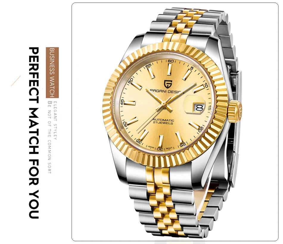 New PAGANI DESIGN PD-1645 V3 Men Mechanical Watches Business Sapphire Glass Automatic Watch NH35 Stainless Steel Watch for Men