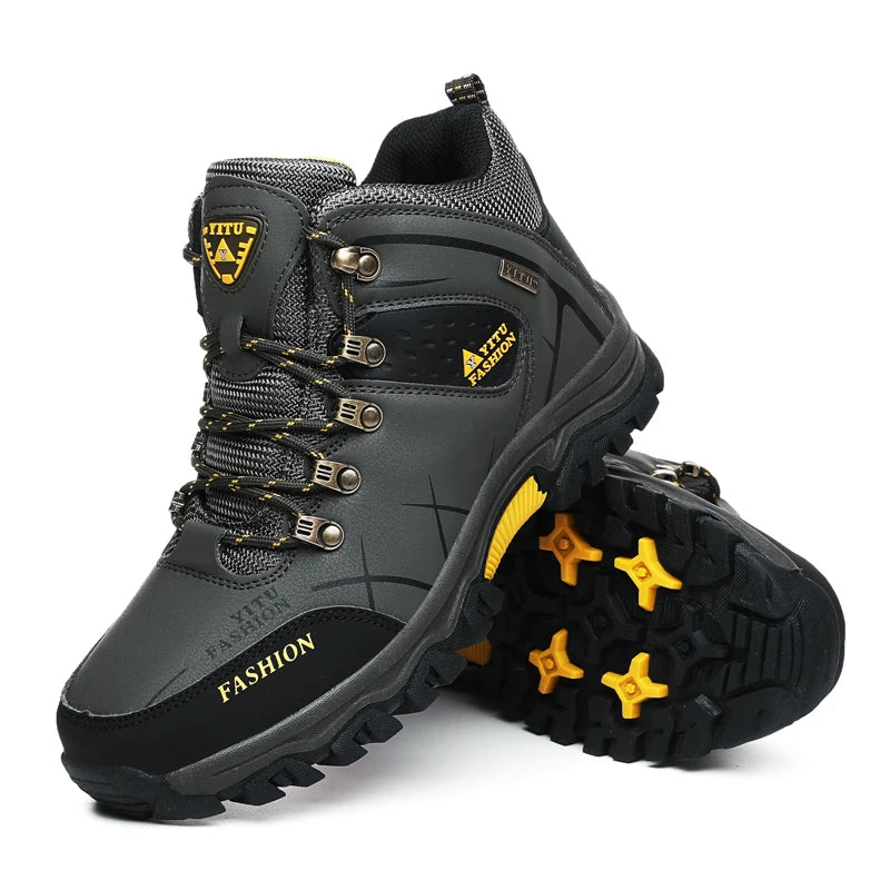 Men's Winter Snow Boots: Waterproof Leather Sneakers for Outdoor Hiking and Work - Super Warm, Available Sizes 39-47, Collection 2 - 8 Colors