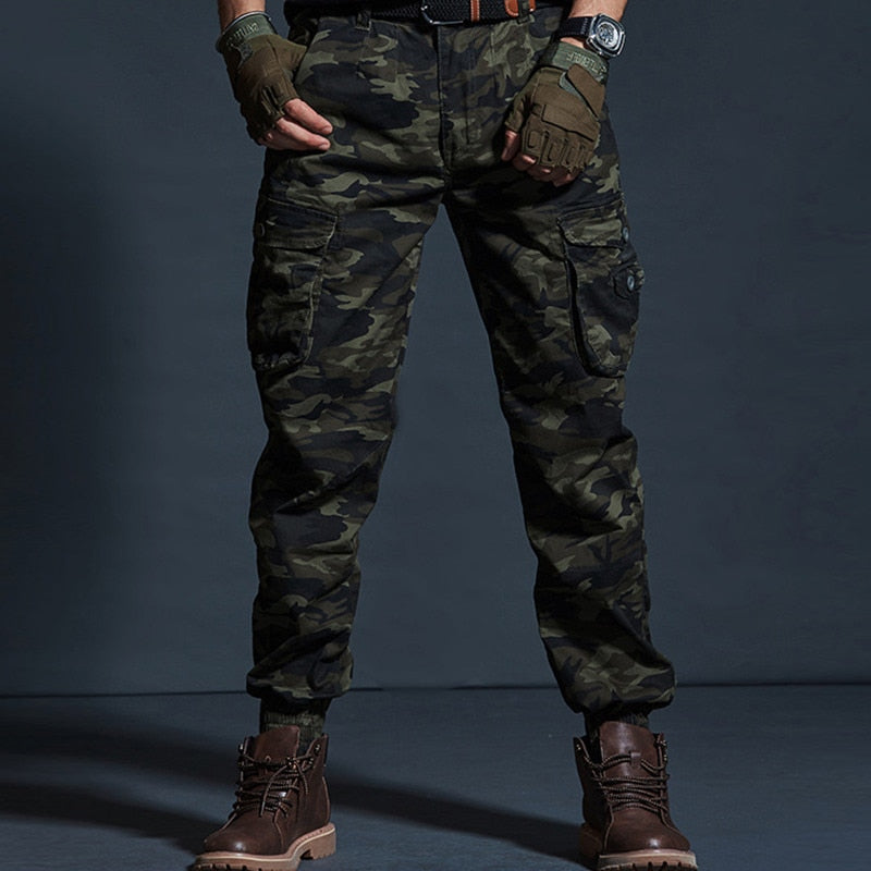 Men's Multi-Pocket Casual Tactical Khaki Camouflage Cargo Pants (6 Colors)