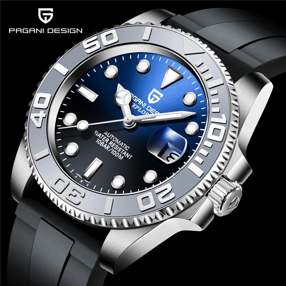 PAGANI DESIGN 2024 New NH35 Movement Ceramic Bezel Men Mechanical Wristwatches Fashion Sapphire Glass Diving Automatic Watches