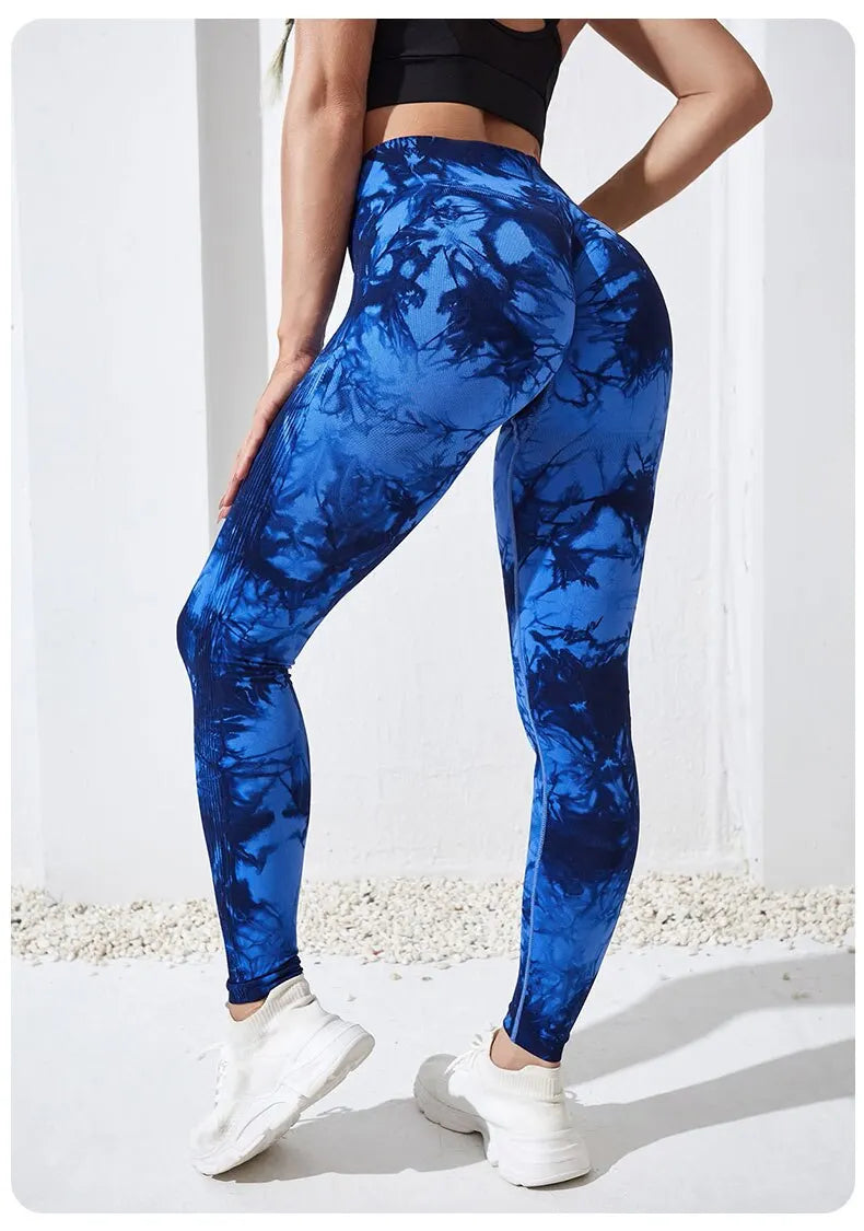 Women's Seamless High Waist Push Up Yoga Tie Dye Leggings – Choose from 4 Stunning Options!