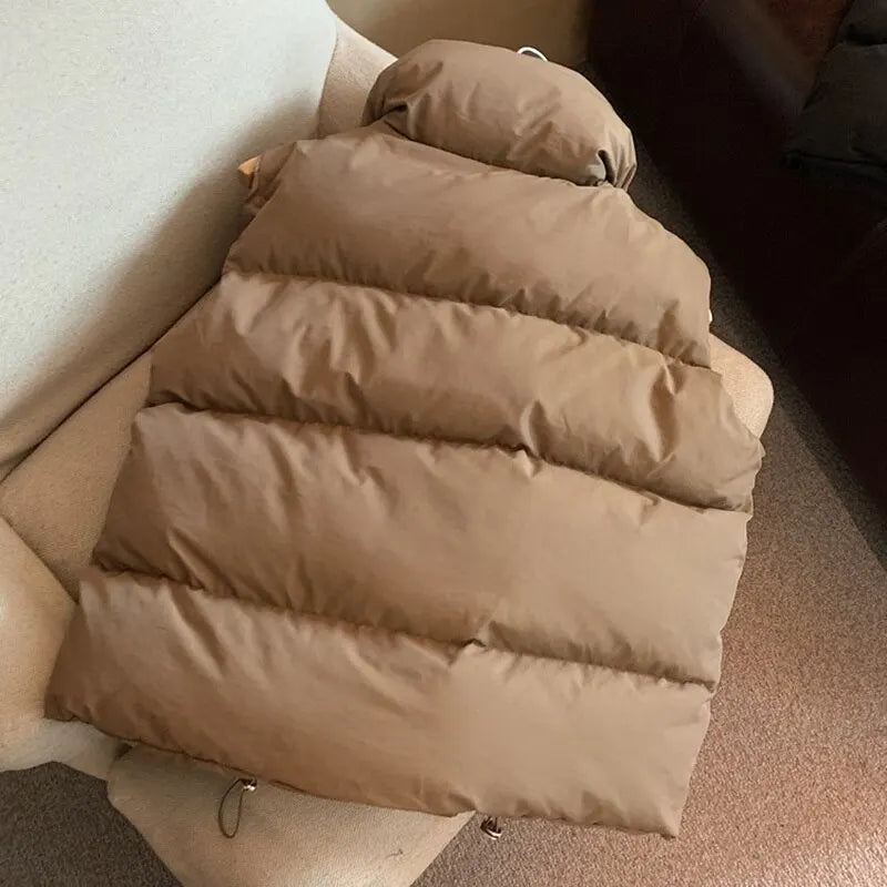 Y2K Autumn Winter Women's Down Vest: Thick Warm Harajuku Loose Jacket, Casual Outerwear Short Waistcoat - Windproof Coat, Available in 3 Colors