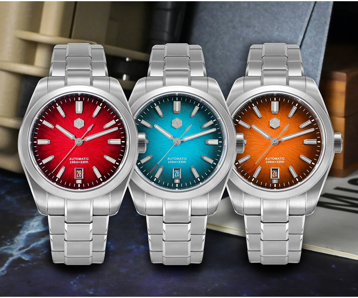 San Martin 39mm SN0144 "JianZhan" Gada Watch Miyota 9015 Original Design Chinese Style Dress Men Automatic Mechanical Watches