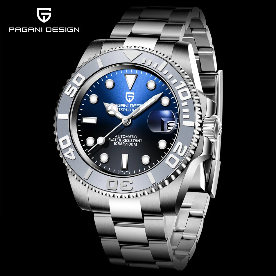 PAGANI DESIGN 2024 New NH35 Movement Ceramic Bezel Men Mechanical Wristwatches Fashion Sapphire Glass Diving Automatic Watches