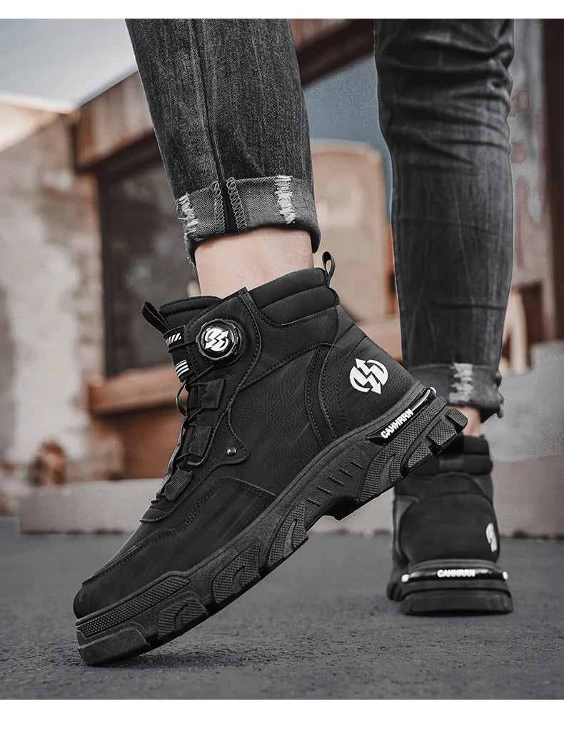 CYYTL Boots Winter Mens Shoes Casual Cowboy Combat Tactical Motorcycle Chelsea Ankle Work Leather Outdoor Designer Luxury Hiking