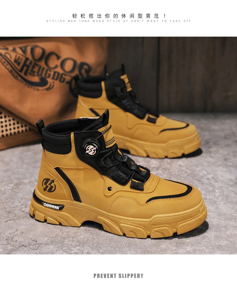 CYYTL Boots Winter Mens Shoes Casual Cowboy Combat Tactical Motorcycle Chelsea Ankle Work Leather Outdoor Designer Luxury Hiking