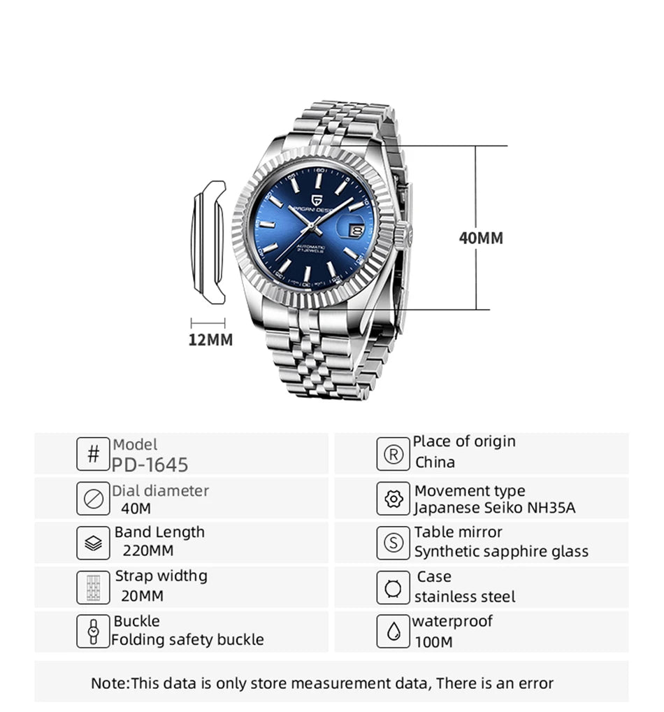 PAGANI DESIGN 2024 New 40MM Men NH35 Mechanical Watches Top Luxury Automatic Watch Sport Stainless Steel Waterproof Men Watches