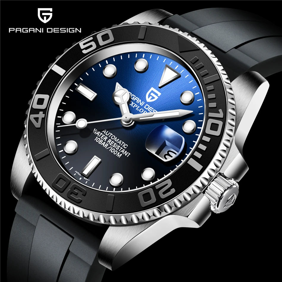 PAGANI DESIGN 2024 New NH35 Movement Ceramic Bezel Men Mechanical Wristwatches Fashion Sapphire Glass Diving Automatic Watches