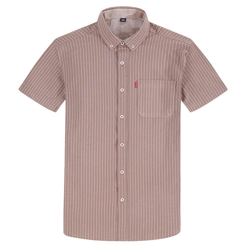 Men's Cotton Casual Dress Shirts Button Down Slim Fit Short Sleeve Shirt (9 Styles)