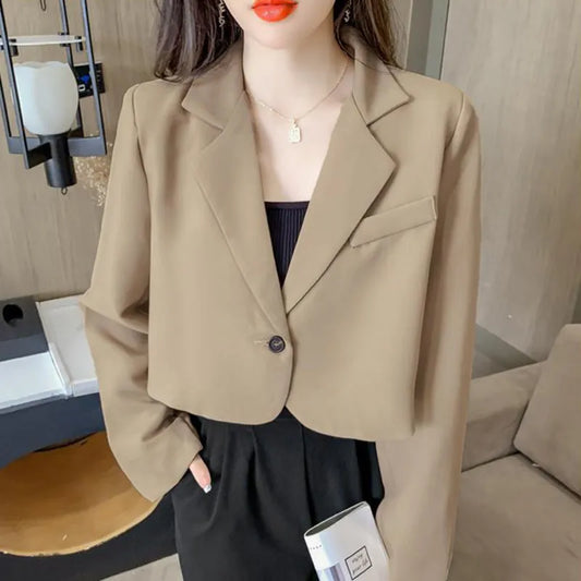 Women's Solid Single-button Long Sleeve Office Suit Jacket (5 Colors)