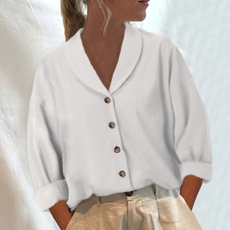 Women's Summer Fashion Cotton Linen Lightweight Casual Chic Tunic Tops - Collection 2 (11 Styles)