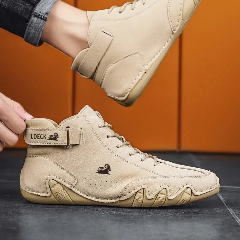 Men Boots Casual Motorcycle Winter Shoes 2023 Waterproof High Top Sneakers Luxury Footwear