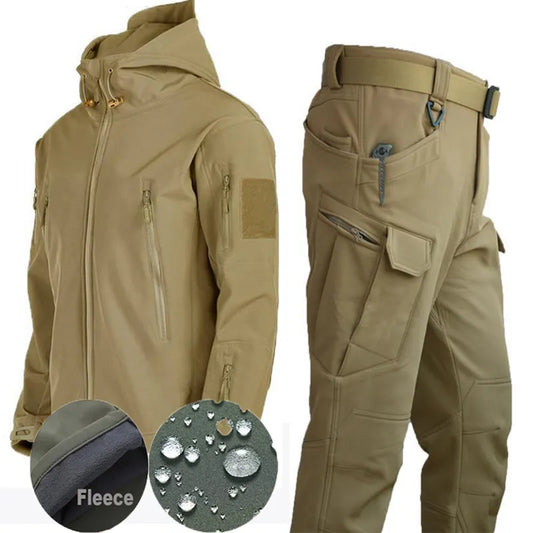 Men's Tactical Elastic Windproof&Waterproof fleece lined Tracksuit Set & Separates TX7 (12 Options)