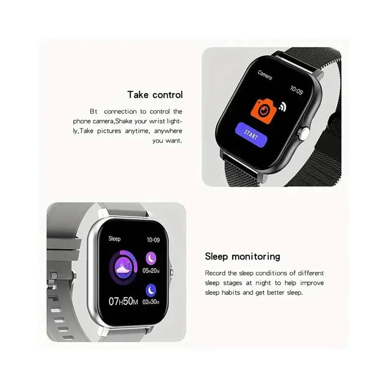 Smart Watch for Android Phones: 1.44" Color Screen, Bluetooth Call, Blood Oxygen & Pressure Monitoring, Smartwatch for Men & Women