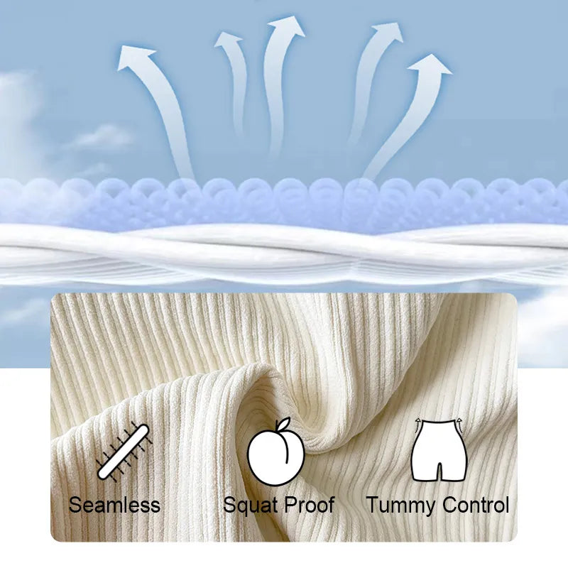 Women's Ribbed High Waisted Seamless Tummy Control Yoga Pants in 6 Chic Colors