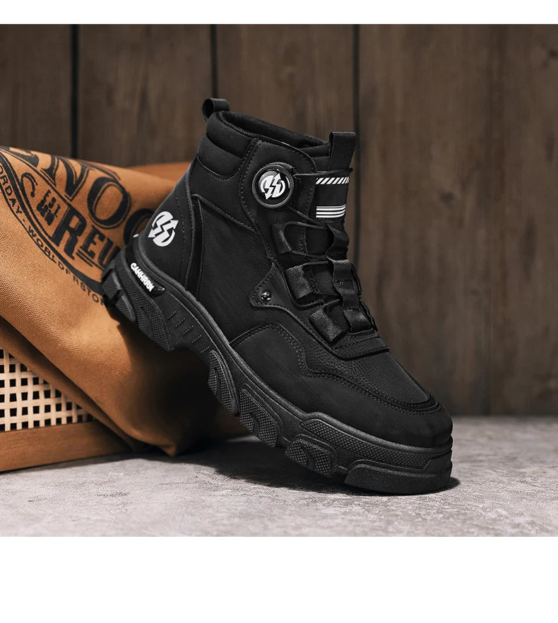 CYYTL Boots Winter Mens Shoes Casual Cowboy Combat Tactical Motorcycle Chelsea Ankle Work Leather Outdoor Designer Luxury Hiking