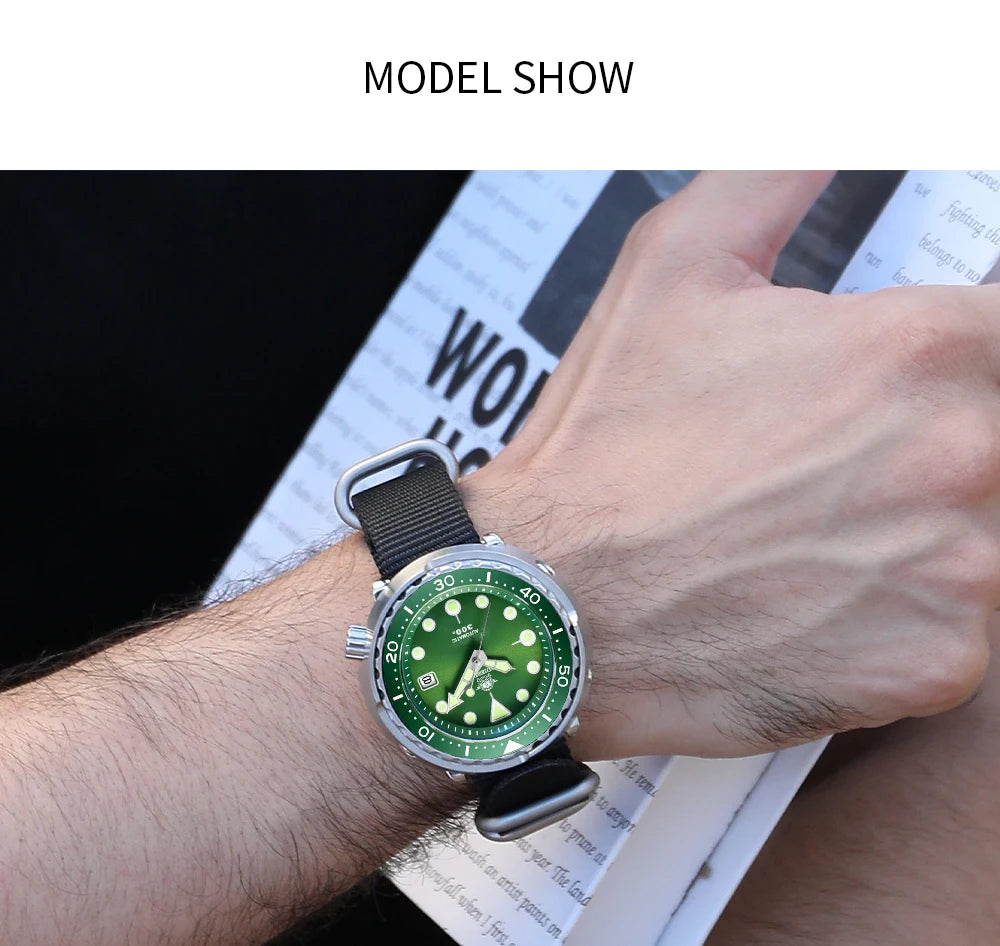 ADDIESDIVE Automatic Mechanical Watch Male American Stainless Steel Scratch Proof Waterproof Diving Watch Business Leisure Watch