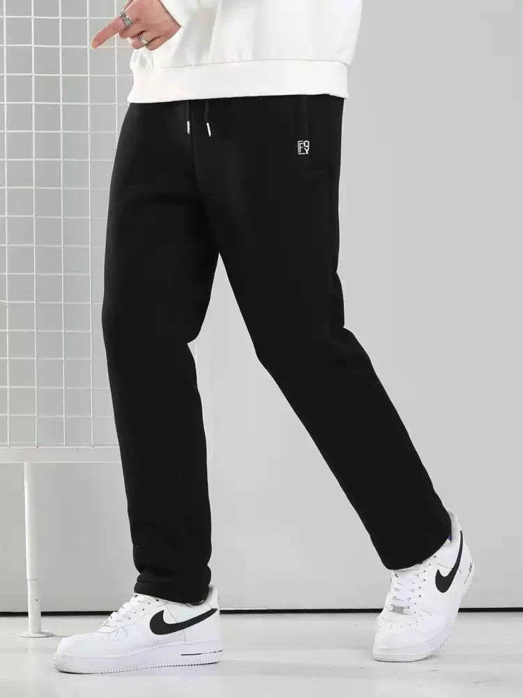 Winter Men's Sweatpants: Thick Warm Fleece Joggers with Zip Pockets, Cotton Casual Track Pants for Sportswear, Plus Sizes 6XL, 7XL, 8XL - 4 Colors