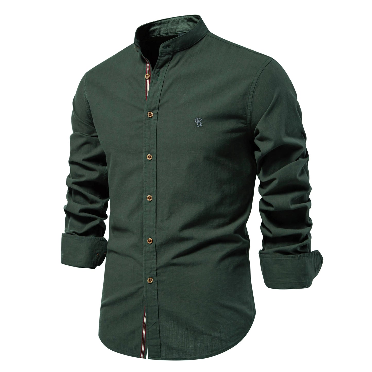 100% Cotton Men's Social Shirt: Solid Color Long Sleeve, High Quality Brand Shirt for Spring, Casual Men's Shirt - 9 Colors