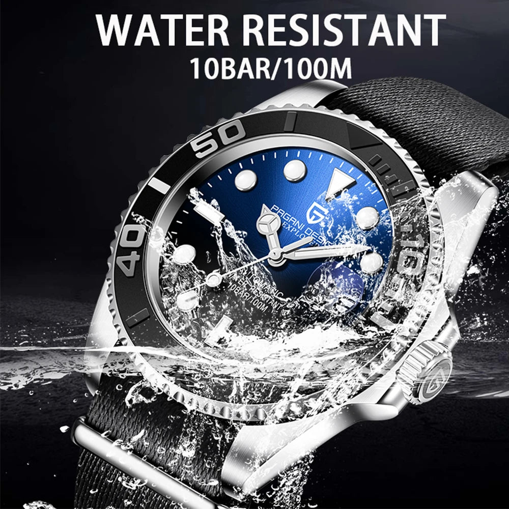 PAGANI DESIGN 2024 New NH35 Movement Ceramic Bezel Men Mechanical Wristwatches Fashion Sapphire Glass Diving Automatic Watches