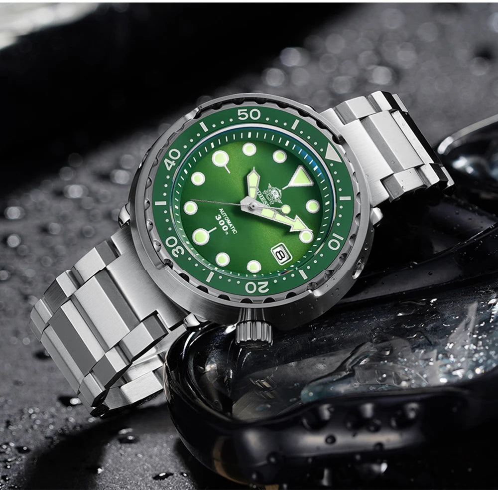 ADDIESDIVE Automatic Mechanical Watch Male American Stainless Steel Scratch Proof Waterproof Diving Watch Business Leisure Watch