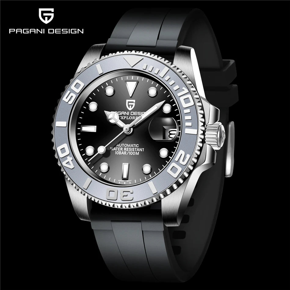 PAGANI DESIGN 2024 New NH35 Movement Ceramic Bezel Men Mechanical Wristwatches Fashion Sapphire Glass Diving Automatic Watches