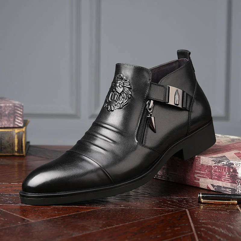 Autumn High Quality Men Ankle Boots Plus Size 48 Male Dress Boots Pointed Toe Business Casual Leather Shoes Men Chelsea Boots