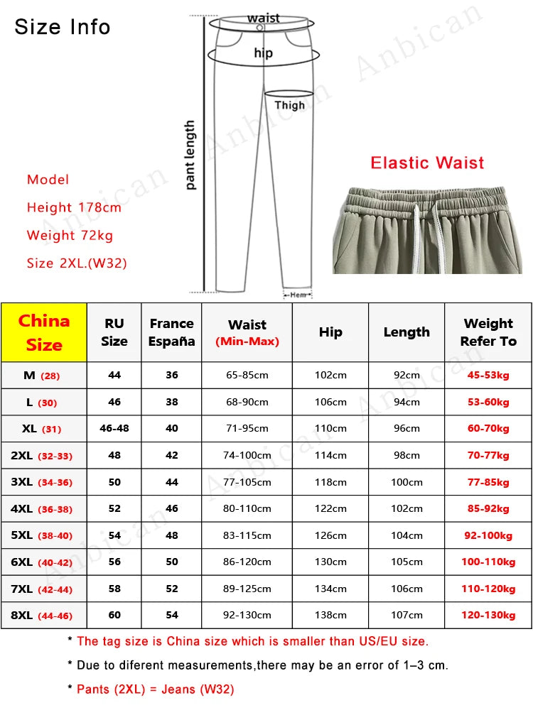 Men's Jogger Cotton Sweatpants: Big Size 8XL 7XL 6XL, Sports Baggy Pants with String Banding, Hip Hop Loose Harem Trousers - 4 Colors