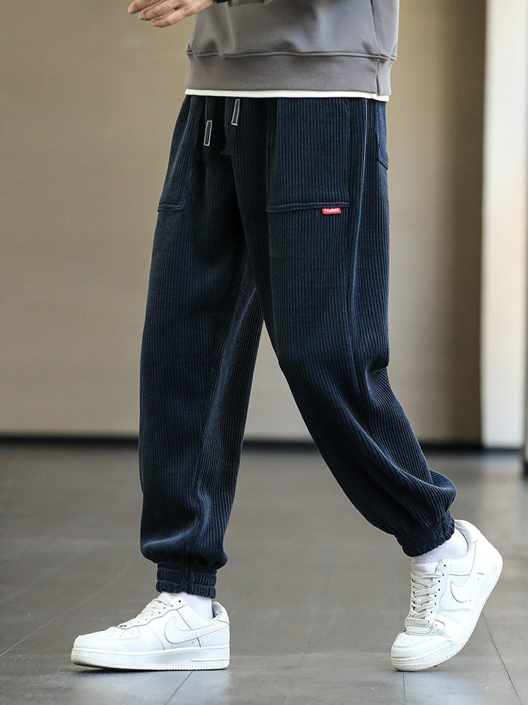 Men's Corduroy Baggy Joggers Fashion Streetwear Loose Casual Sweatpants (8 Colors)